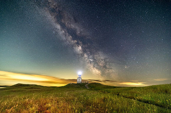Milky Way over Cattle Point Lighthouse, San Juan Island
